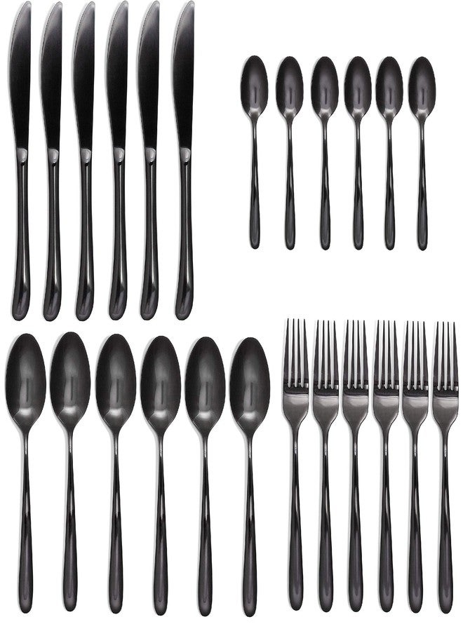 STAR WORK Restaurant Home Hotel Matte Set, Satin Finish Stainless Steel Flatware set, Tableware Cutlery Set Utensils for Kitchens, Dishwasher Safe [Dinner Fork-Tea Spoon-Salad Spoon-Knife] (SET OF 24) - Image 1